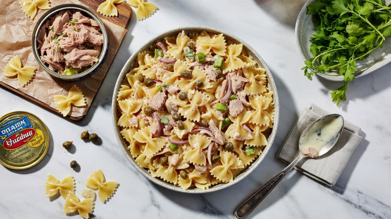 10 tuna pasta salad with capers and red doYfLO JTaaxfq4q p95jw KPHCbWnIQ9G02izF8iCWVA