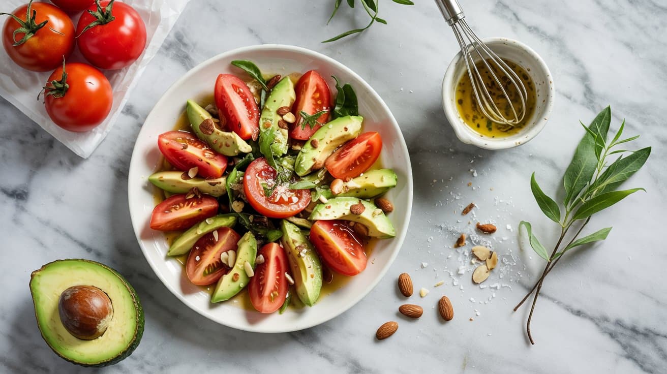 11 tomato avocado and toasted almond sal iq6TGCxQShOVcJZDN HV8Q nPfmMjfhTH61zNrmSJwJlw