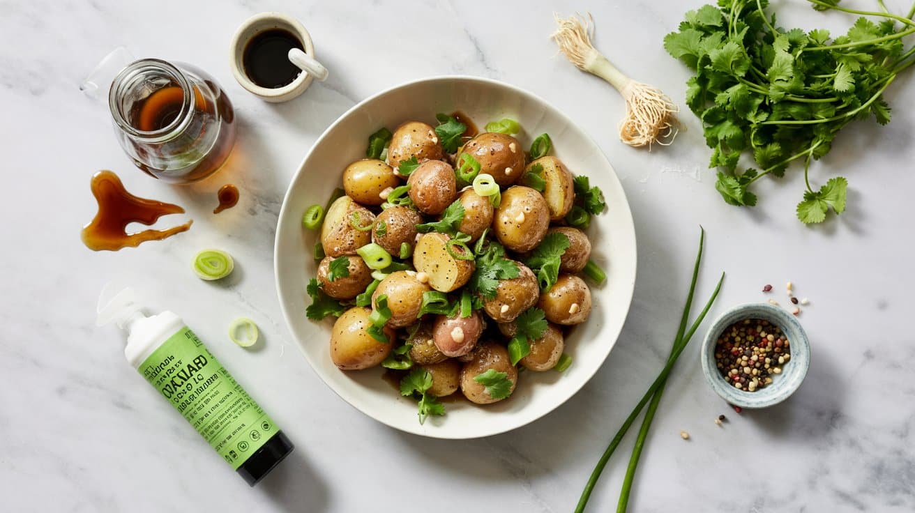 11 wasabi and soy potato salad with cila n5IxBGoLSnGRV7gROLKgmA Ow9NKPieSwW8Zt2KZiw EQ