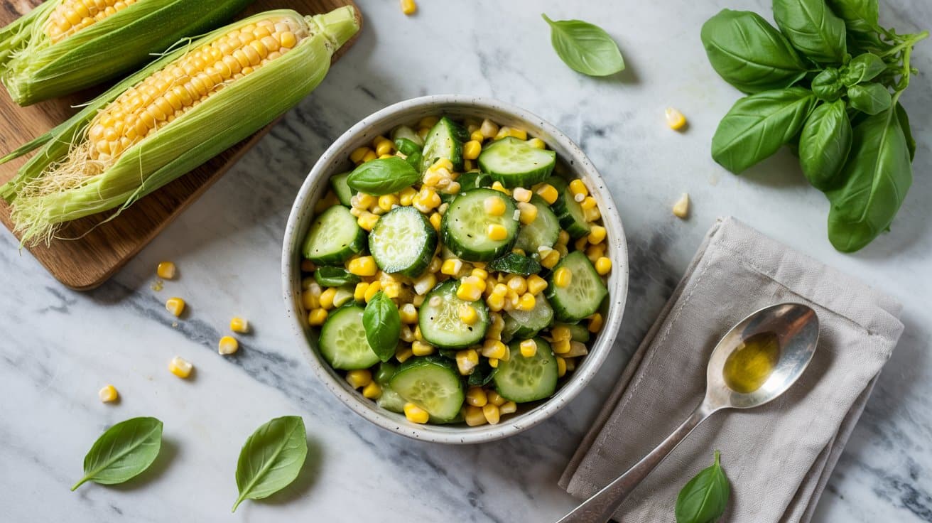 12 cucumber and corn salad with basil a NgazNOzQ0O0kALIoHwBGA Q pJgVo2RqCVirCjvAxyCQ