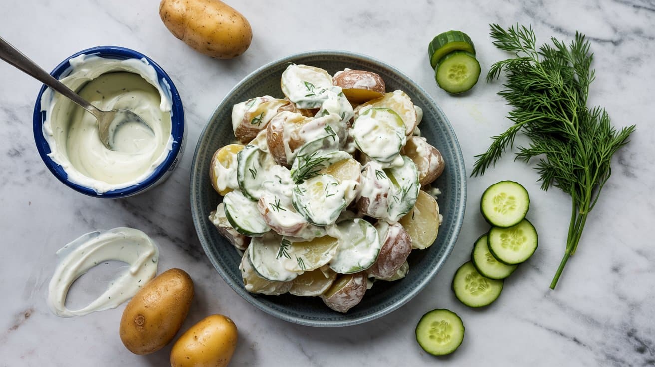 12 dill and cucumber potato salad with g KU TfdicRZOtNPXMItFK8Q BMpuYnGcS4GEZDlVCa6AIw