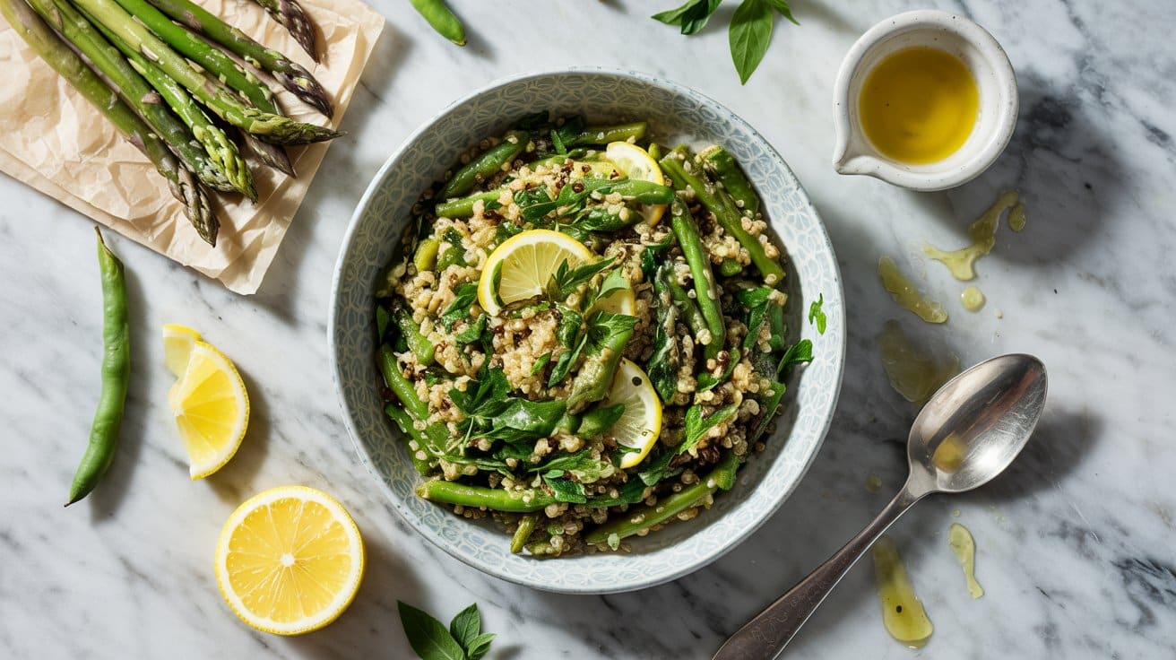 12 lemon herb quinoa salad with asparagu hXpBsSDzQuWRqergeuWNKg 0IAv2fnxS4a6 JGXbaF2Gg