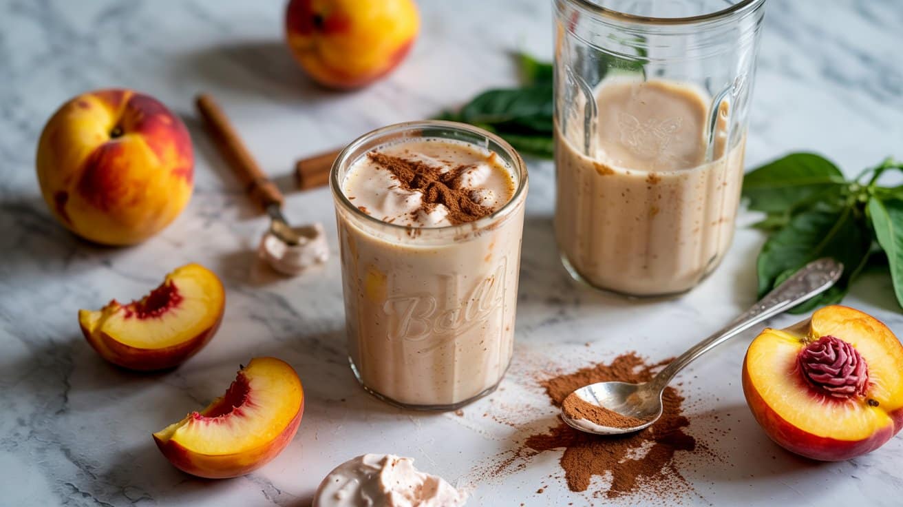 12 peach cinnamon yogurt smoothie a brig NGrR YwVRk2blVOQOc8cnw 4RB3S17YQcWRoQQ3 cpVRw