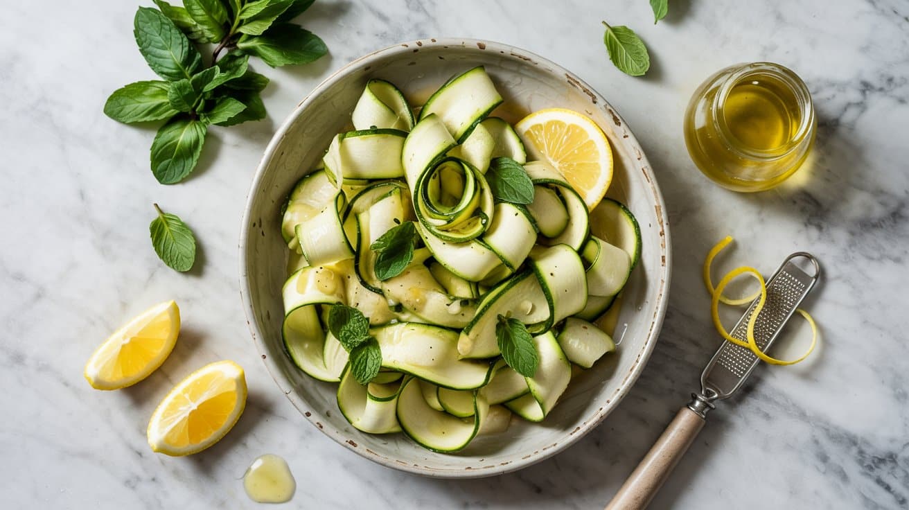 12 zucchini ribbon salad with lemon and 77hPuiAZTRKmWm 5LtacjQ S1YRvx9rTFe8 P9aw4wl w