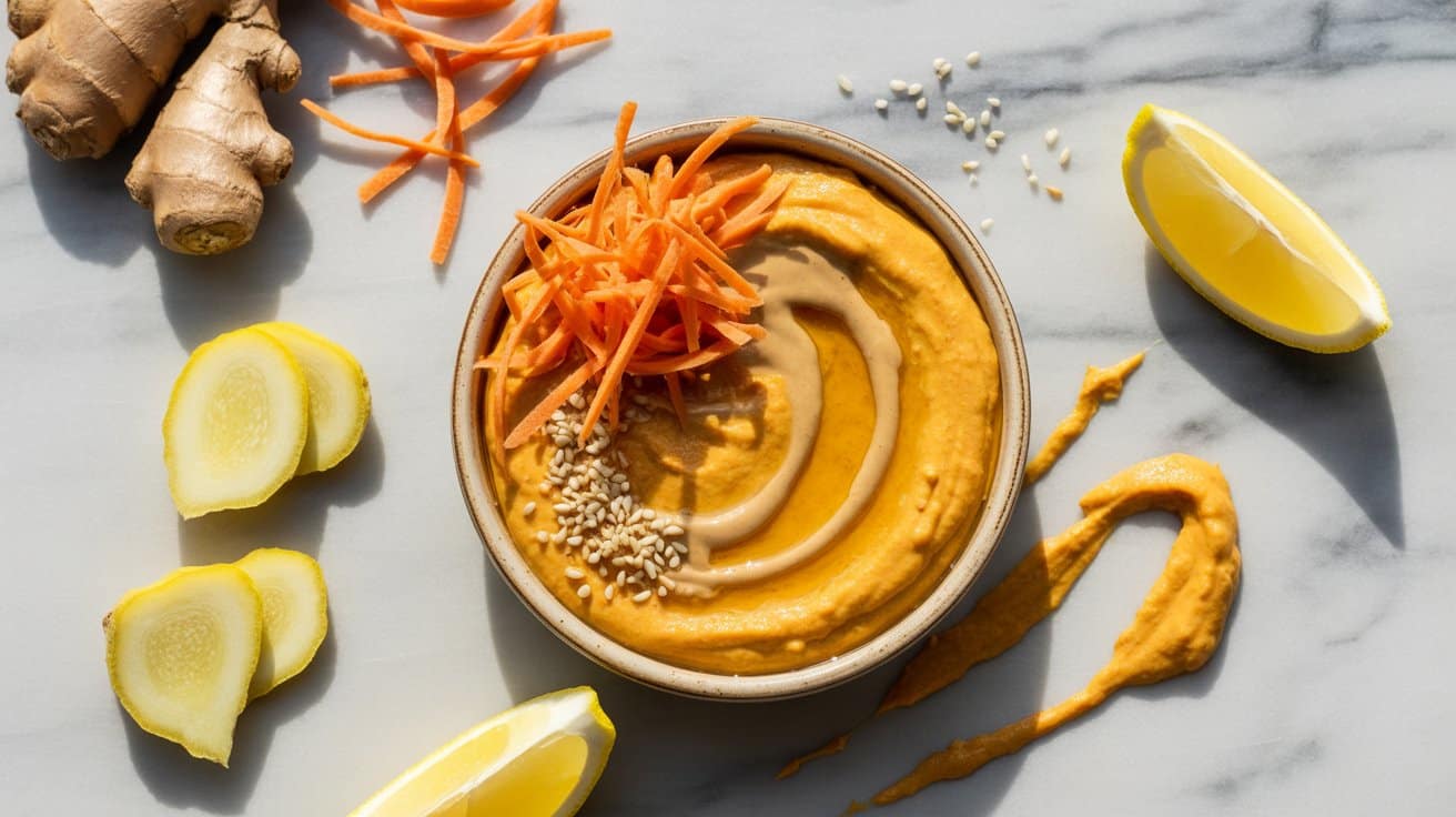 13 carrot and ginger dip with tahini a b cgH0tsYNTx6LdotkyzUt9w rQpH3bBvR y3H8mrH2OZiw