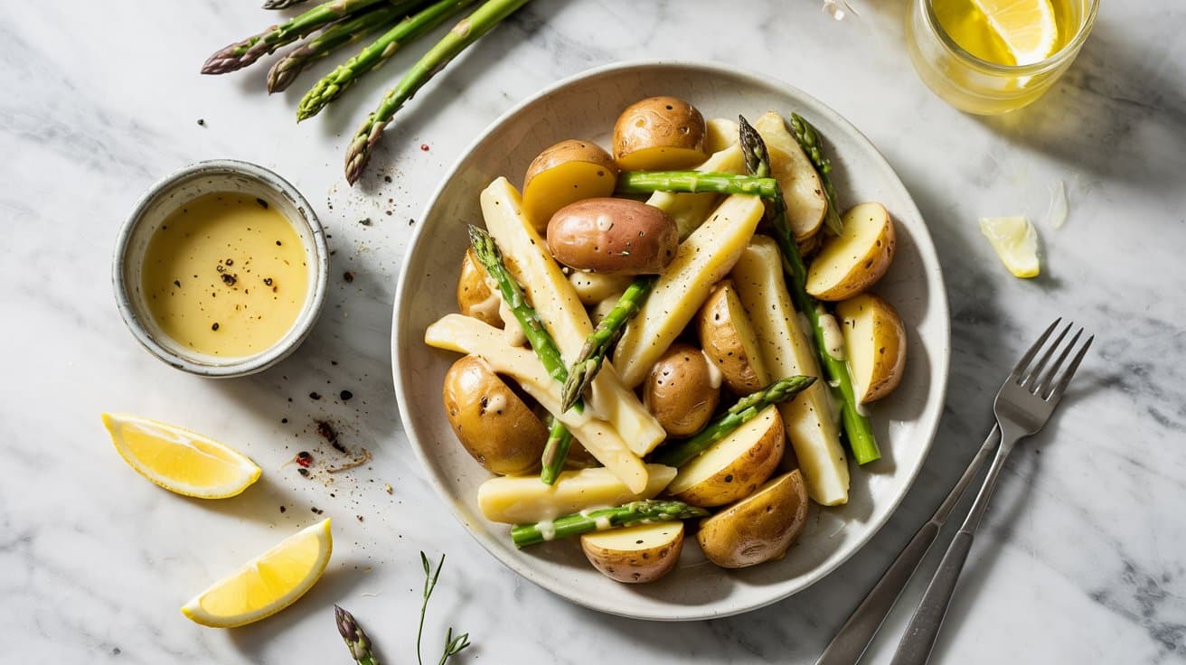 13 warm potato and asparagus salad with X0YZy7YqRmS vroz6OzUEQ QeshOyIJSkKtQctvhnwtFw