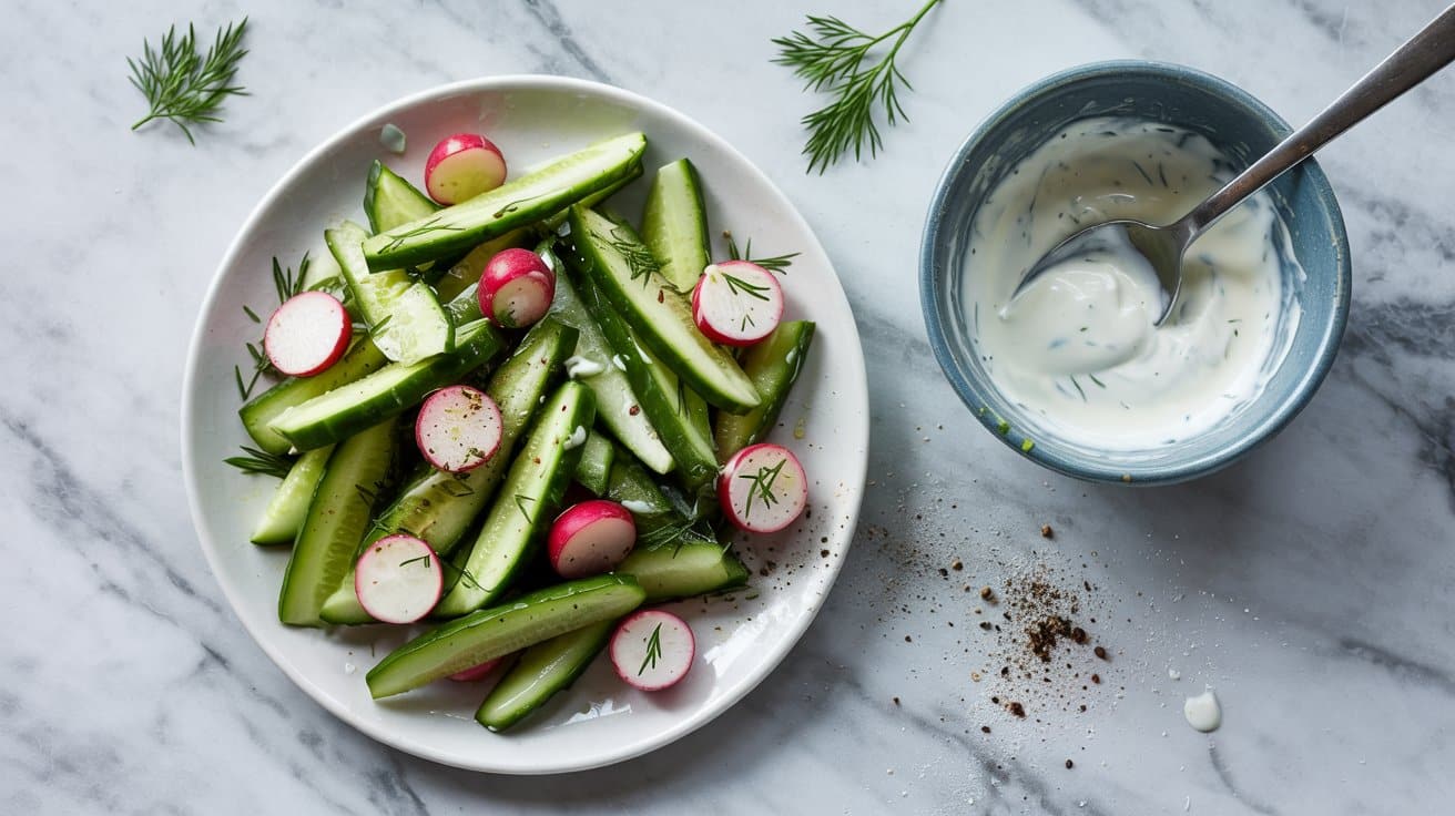 14 cucumber and radish salad with dill a z8K9dIEITnG0FoP8YuoGgA 5hdpv8StQqmMcL1CyM3RYg