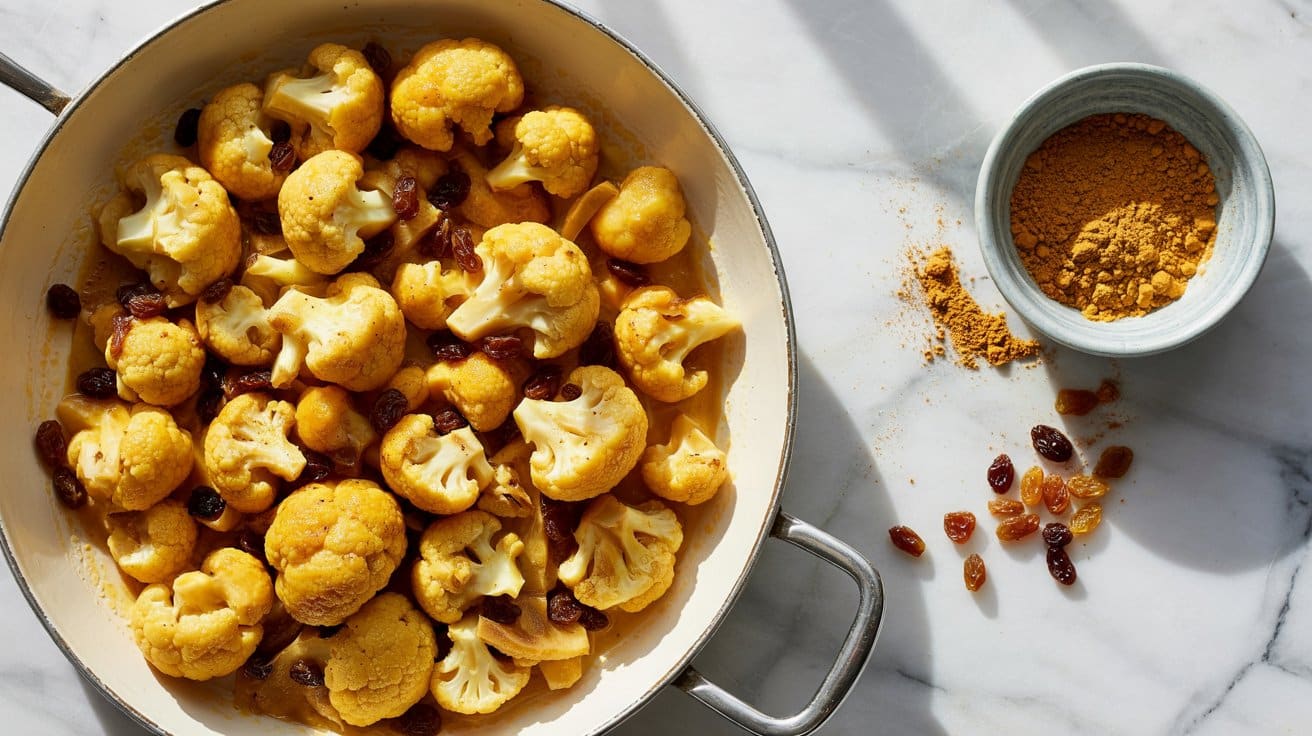 14 curried cauliflower with golden raisi YcM1mjY5R WM0QSdLTuZzQ gJ8OTcXISYirlspK6UjyfQ