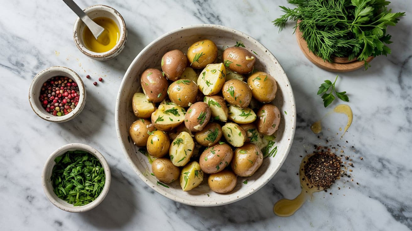 14 mustard and herb potato salad with pa lr JBYhT9q SGeeloPvTA Mj0EaFyKRW6gndL8s9md2Q