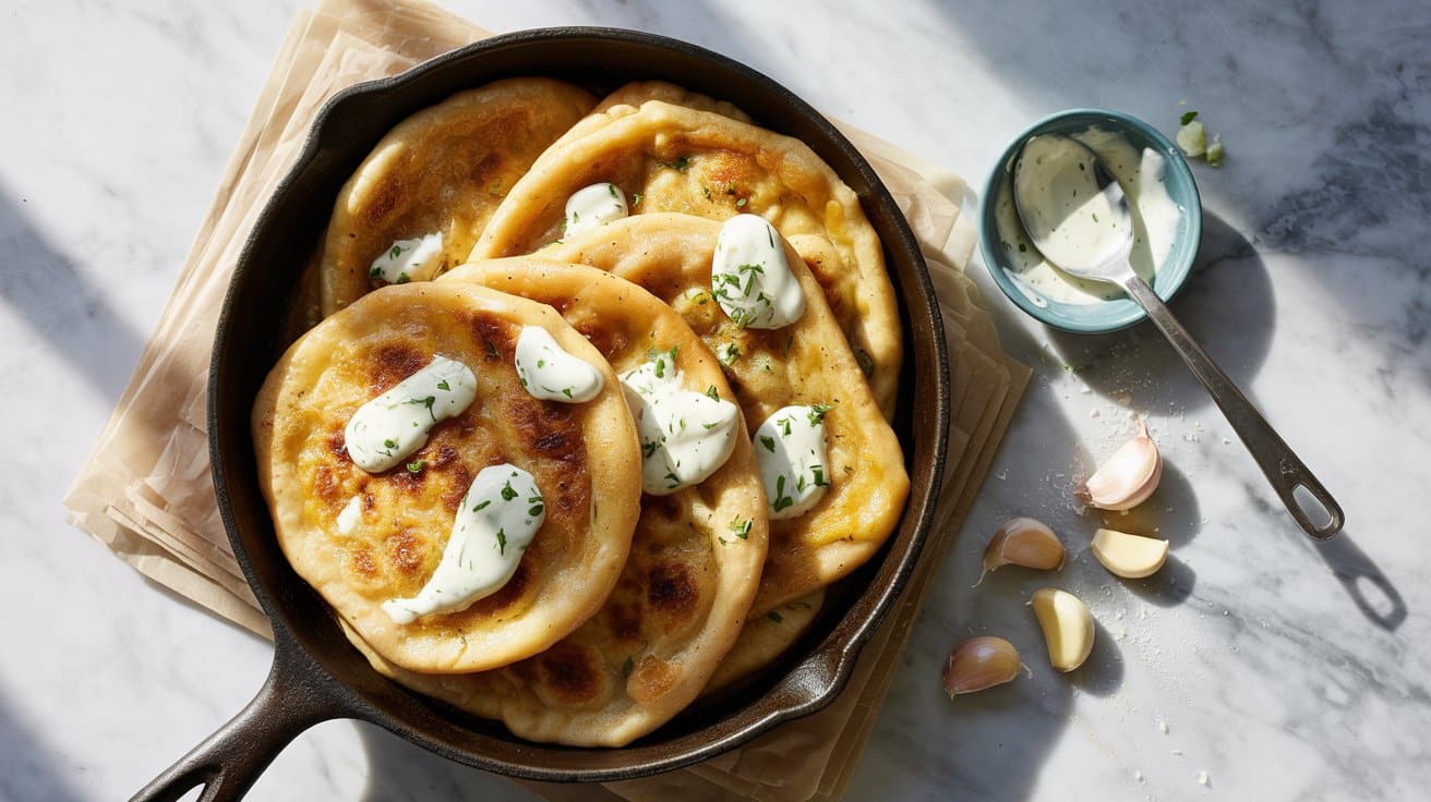 14 skillet flatbread with yogurt and gar qTlWyQ0QZydqVmwVAjWiA dCqa BF2RqC FRrn6o oTA