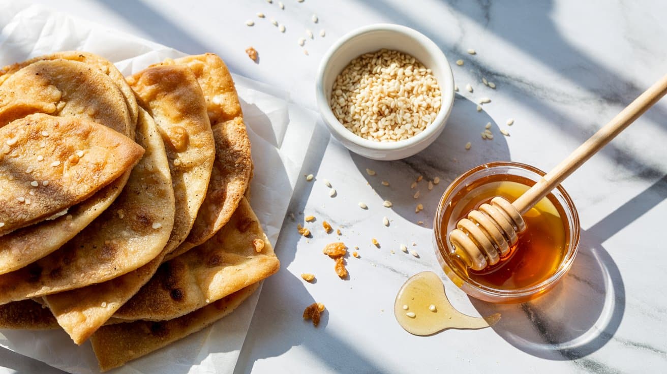 16 crispy sesame seed flatbreads a brigh vbpRjpASSas95 xylAQDQ KMRLqnFyQeeoWaVZJt7Wpw
