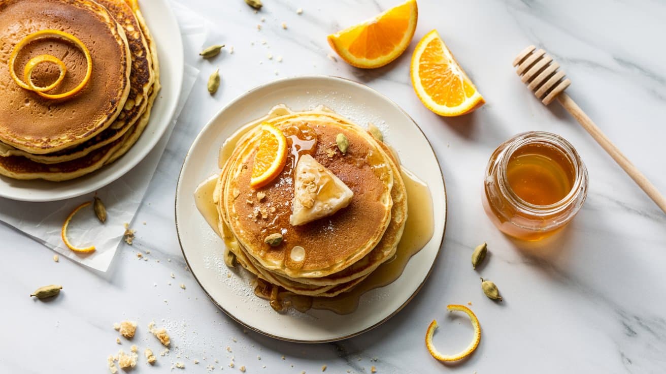 16 orange cardamom pancakes with honey d mmGR5J0IS5yHFW6QNQ4ZnA 5 Le qFsSomsVemM66fvHQ
