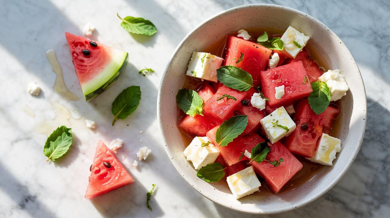 16 watermelon and feta salad with mint a d0CbVUzAR6 oGPe3iQrAQ ANLc 3oQSuuL4OThGdjiDA