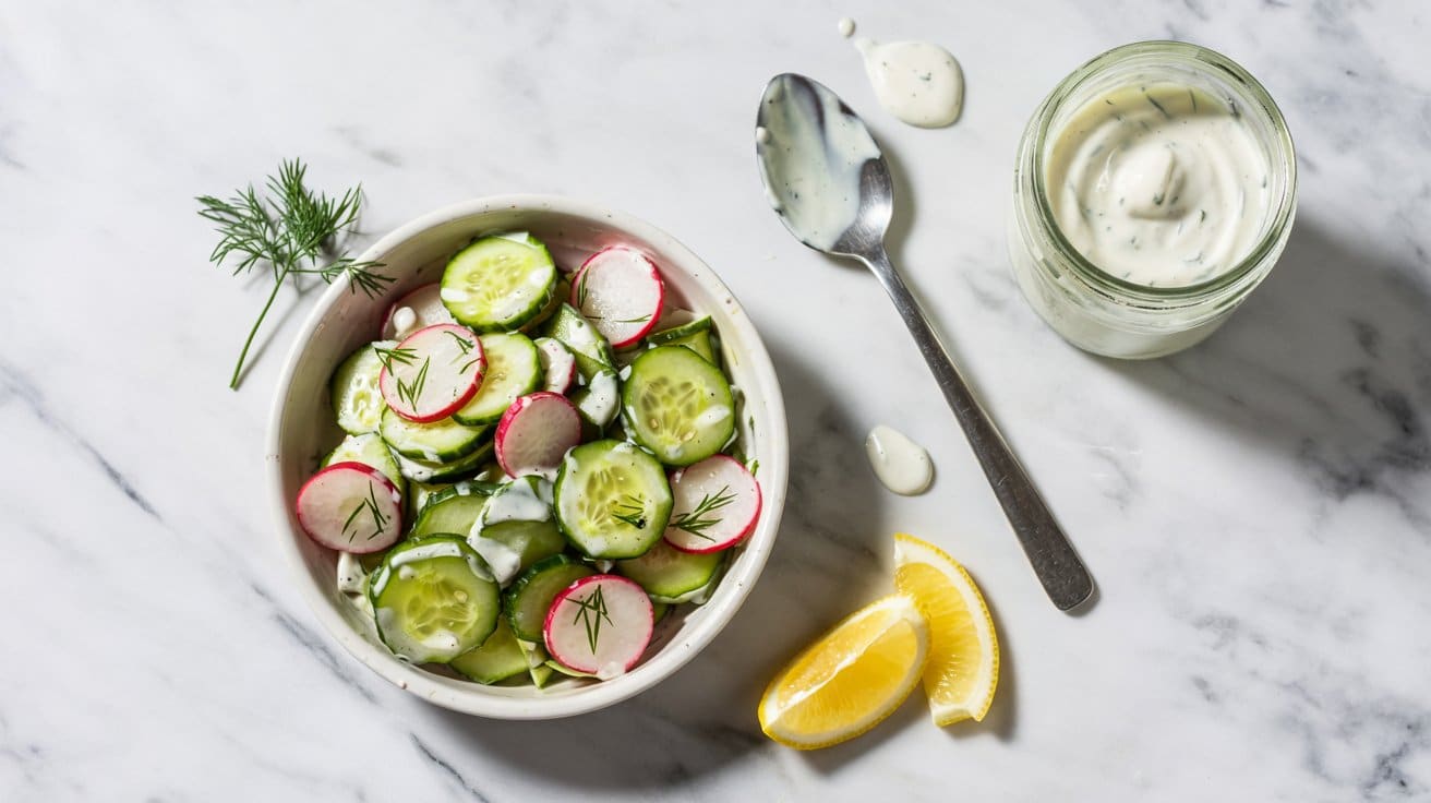 17 cucumber and radish salad with yogurt 5QV4mUNSTiWOse6o2EDtYg e94o JxeQtyO83SUexKMiw