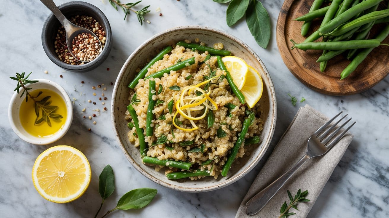 17 lemon herb quinoa with frozen green b 9LoHa IFQre9HFnLeQkJbg 3aTj6FiQTMuGLjL6GMnyng