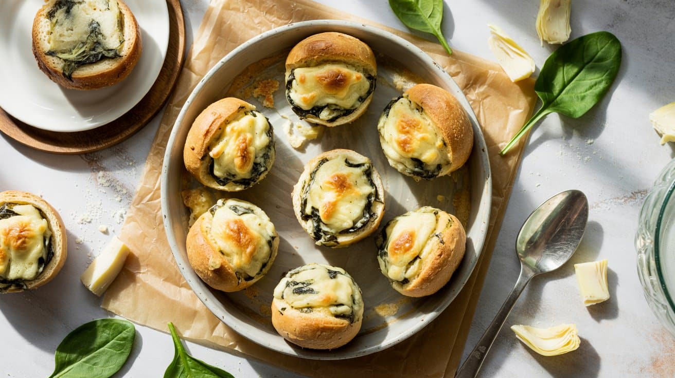 17 spinach artichoke dip bread bites a b JpSYvH5aQgG5rbprxVZOeQ veAsTtCvRua0MFJJ0S8pOA