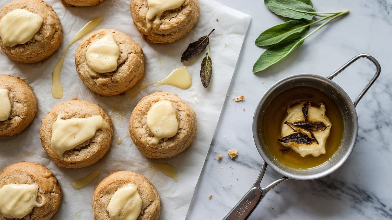 18 brown butter and sage drop biscuits a Ar0MZ5SOQMaHkJCFm11ZKA PFu4 giTQi uUWsN6cBY8w