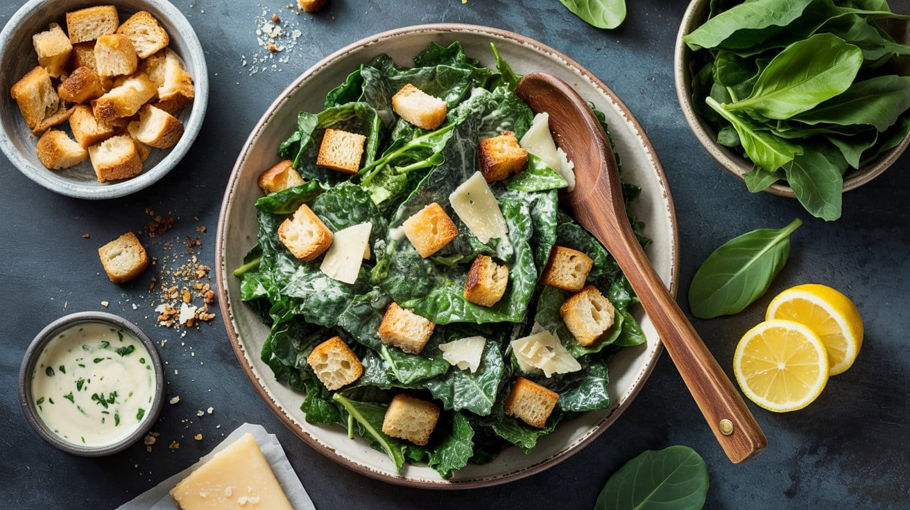 18 kale caesar salad with homemade crout xRouHJrwQ2qEVe9JAYyLmw ZT04A6uoQvaGk46pTFIRyA