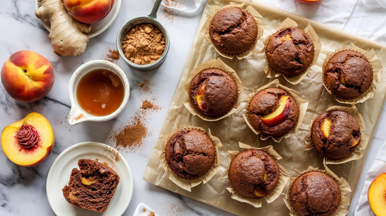 18 peach and gingerbread muffins a brigh D znvZHBSpWERlrCjCmLHg 2Z3Tii1FT5K P032K Aalg