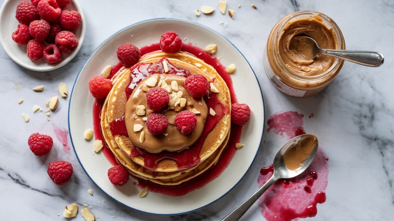 19 raspberry almond pancakes with almond 1DPbk UfRI OljPAJykoZg 6ivel9GQQN pnrGcnWLtbA