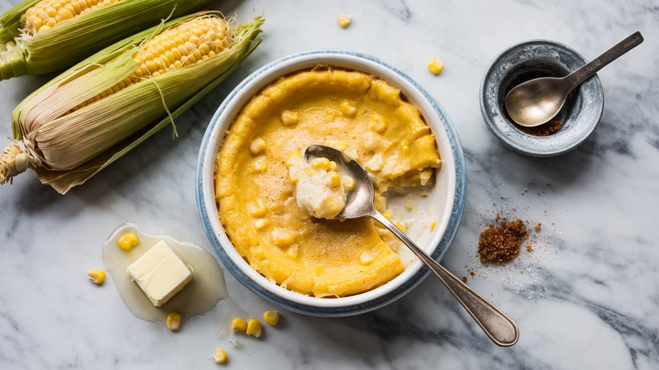 19 sweet corn pudding casserole a bright touo46zSRMqlb7twpozrZg 0DB54qzVSxeNgJtt4t6hSw