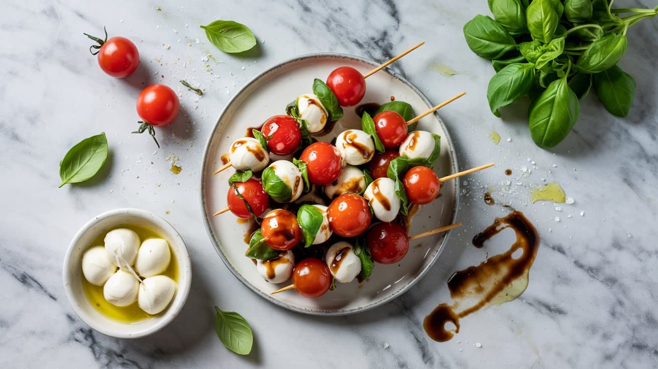 2 caprese skewers a bright top down food eZGRyyo7RaSdpZrHKfNfpw giJhSSczSQC0e1oB 9g0rQ