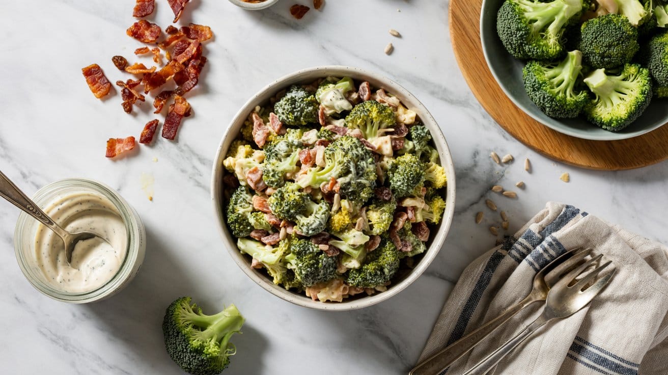 2 classic broccoli salad with bacon and zG4Cz9yJS96RDeLkfwRjTg lFDX4zYZSOeapdzwr4Xevw