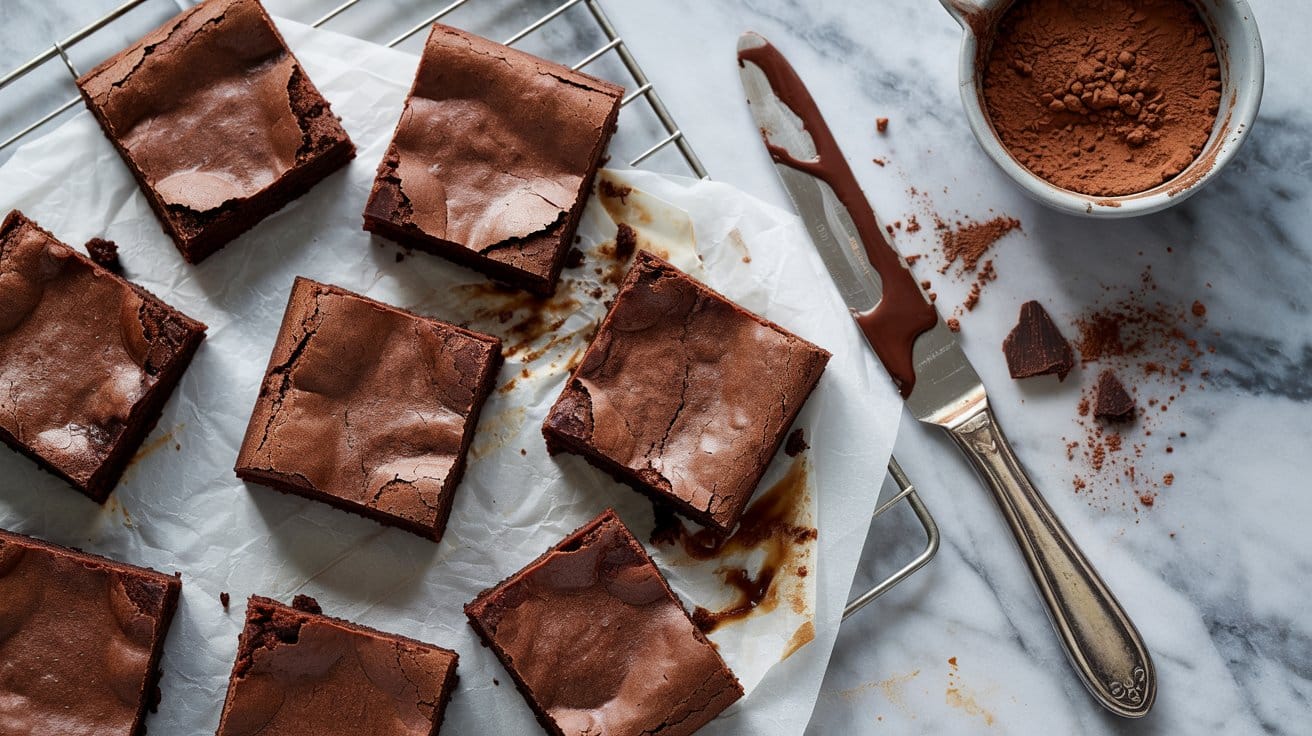 2 fudgy brownies a bright top down food SKqGulOnQ0WR4LZugiEL Q iG 2AMKbStyMNiyOIZsCpw