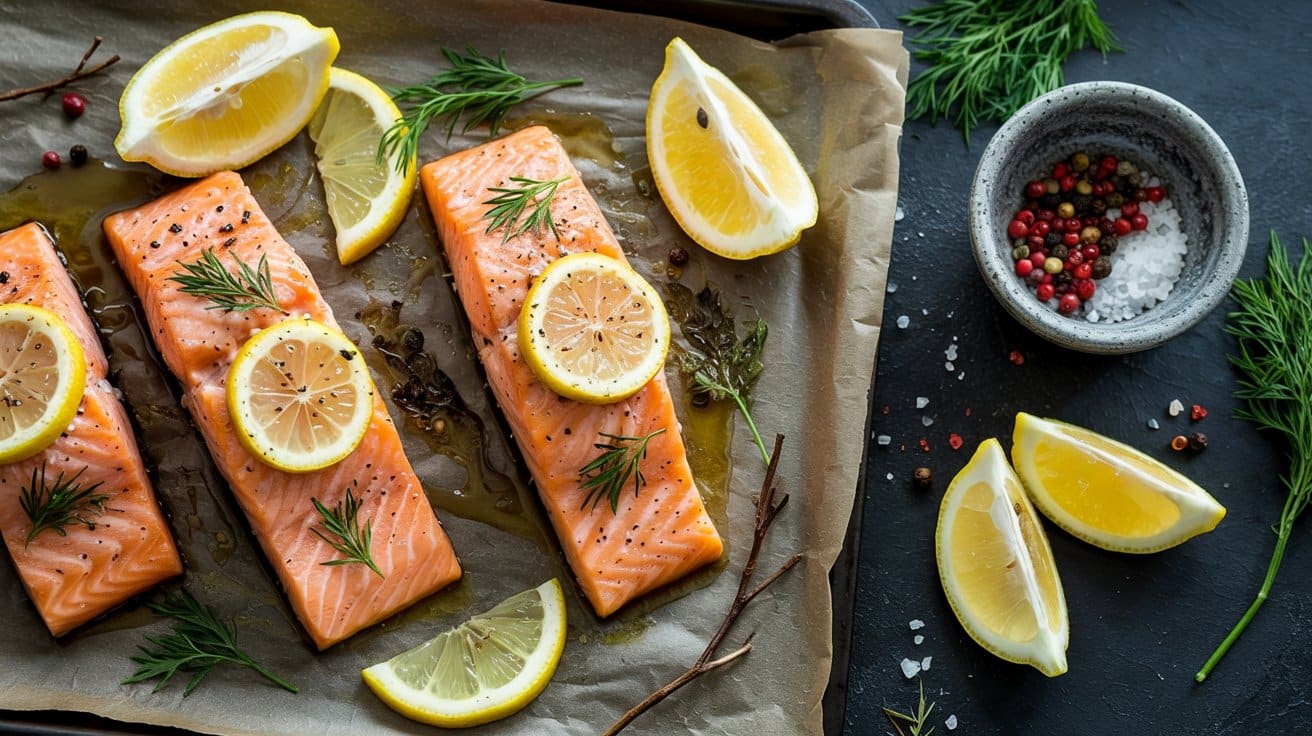 2 lemon herb roasted salmon a bright top WnTixCxERc Ve59VPAyzTQ Jf0KhwkURVm03Io smFGLg