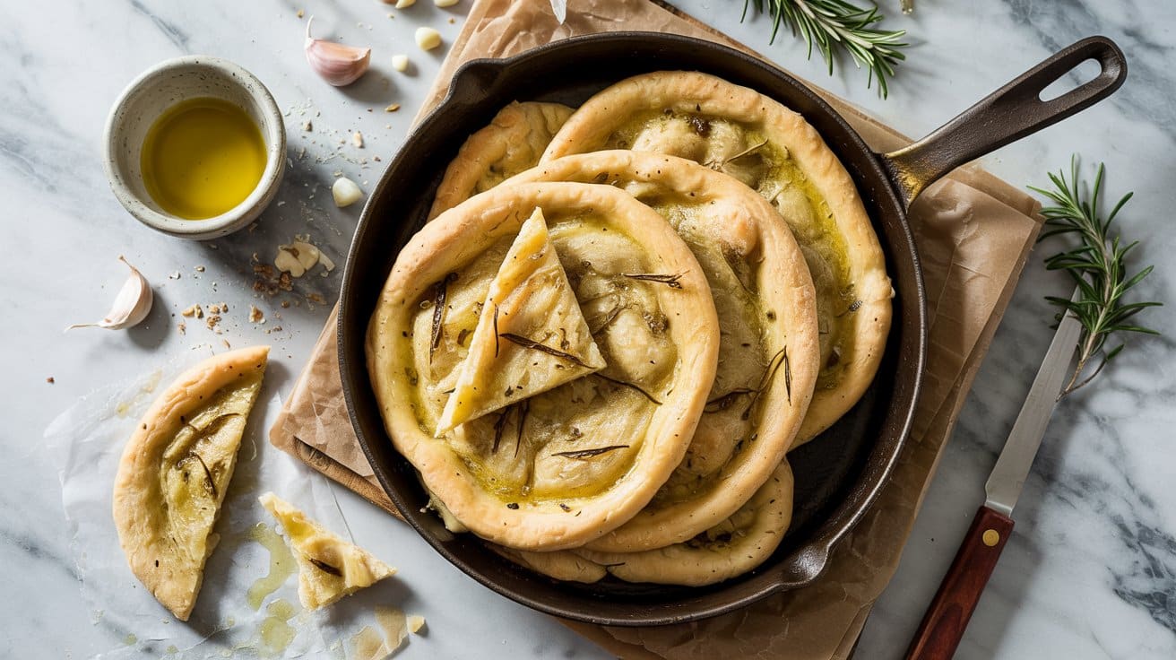 2 skillet garlic herb flatbread a bright KBkN94TFQU iwspGj6w AjSc VXGRtOsSJhbSJh5Tg