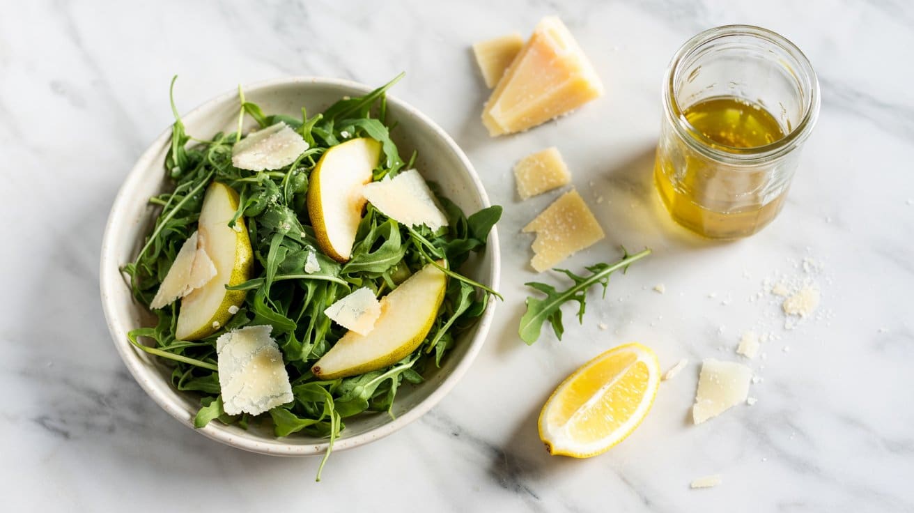 3 arugula pear and parmesan salad with l VpKVru3DS aTjpw8pPLuMw vyOUodRbSyu8EndDY NR Q