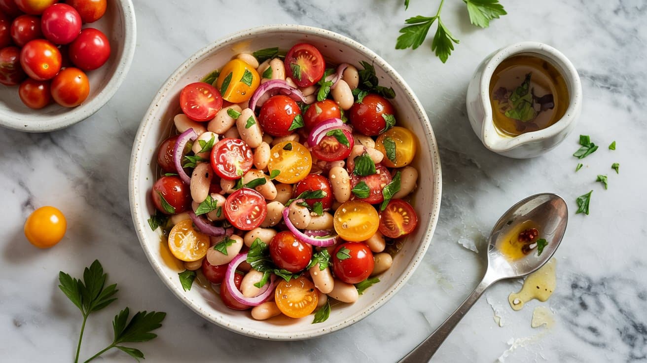 3 cherry tomato and white bean salad wit LoPmA d QfSIkGNlM1wdaA Efavj VZRQi2m79GS3S9nw