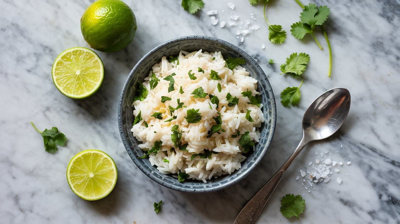 3 cilantro lime rice a bright top down f 1tluhwffR5GFYSPAkLtdlQ cEGouaATQ9u5Zh 7piYpmQ
