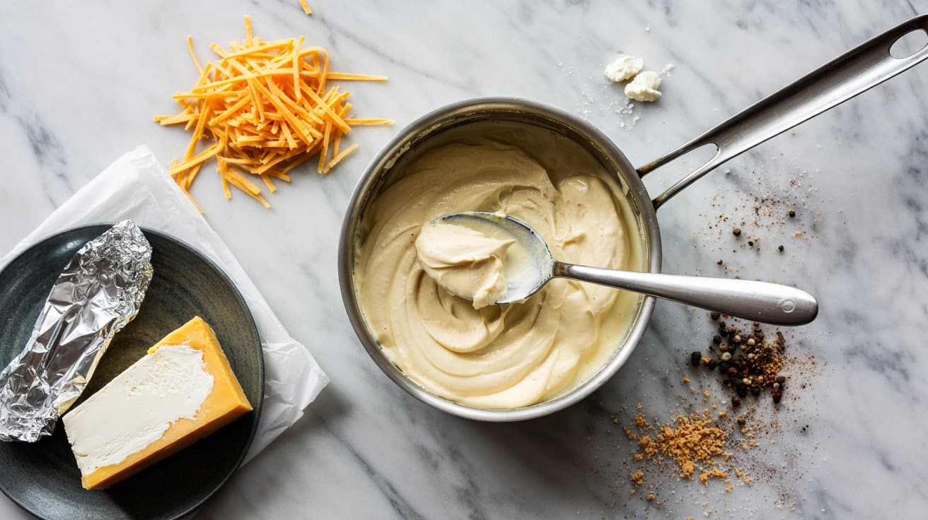 3 cream cheese cheddar sauce a bright to QFavShXaRZy1BJW1FPa0BA 7ciLjtRFTsKPX Bv1dDLwg