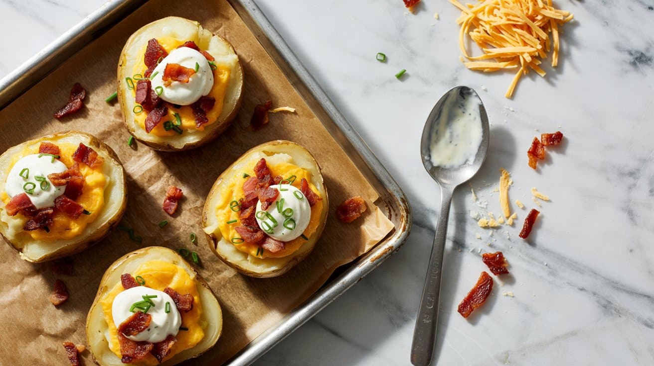 3 loaded smashed potatoes with bacon and AIbyD33mR3esZGJ4wvC1Bg 0aGiGOtRSSuhQm4Zwu9SWA