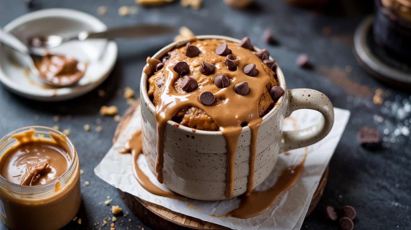 3 peanut butter chocolate chip mug cake fKu j3TITOmSOSHqqWTjLg Ux8C6RKVTZe4qKX74Dgk3g