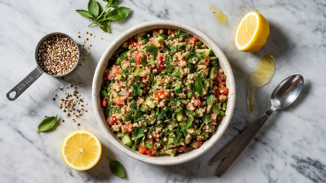 3 quinoa tabbouleh salad a bright top do kkvFoRk5Q0StQ81b2DQswQ AYPQgd17RzuZxJj3xI7BtA