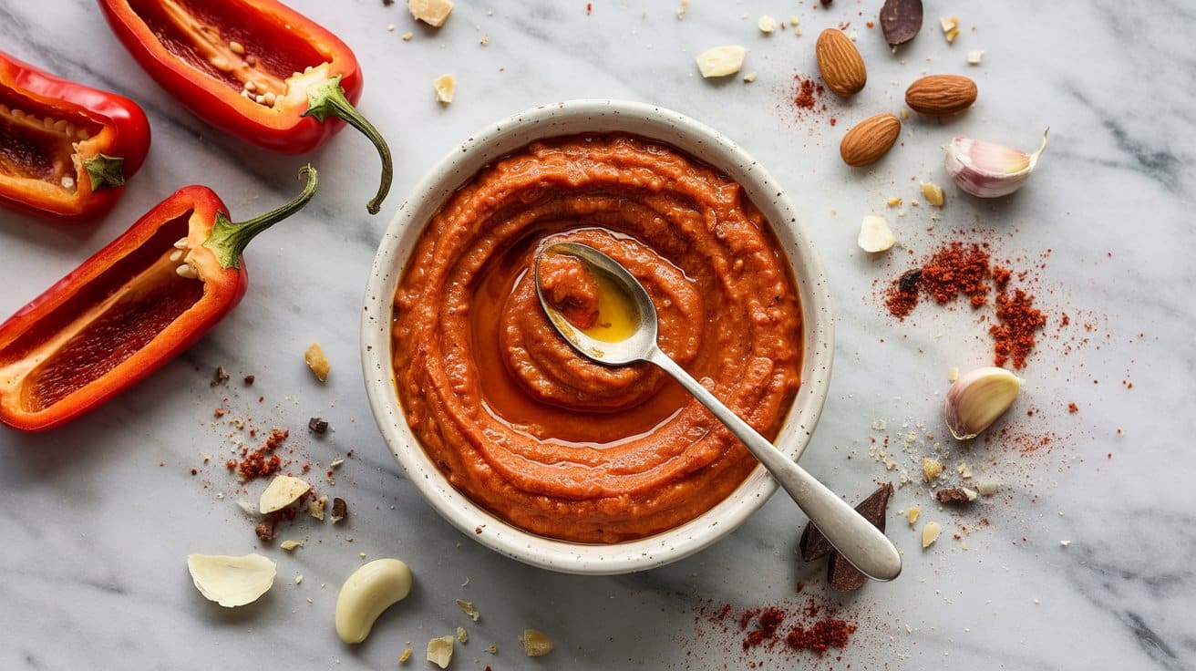 3 romesco sauce a bright top down shot o yBfnOzKjRLmmy7qSAVRq3w XGYKmBOmSHeQIUH4fOTFPA