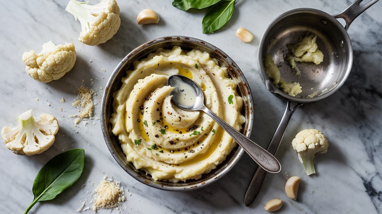 4 creamy garlic mashed cauliflower a bri thZRDJdUT1mINXrsNd HIg vgaUjMHuRjyvgwsj5E3lsQ