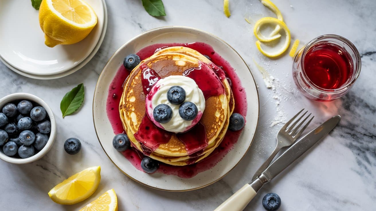 4 lemon ricotta pancakes with blueberry XORkiH9QRFScT6WBU1HYzA KJf FvHFRmCOGXrgQxKGYw