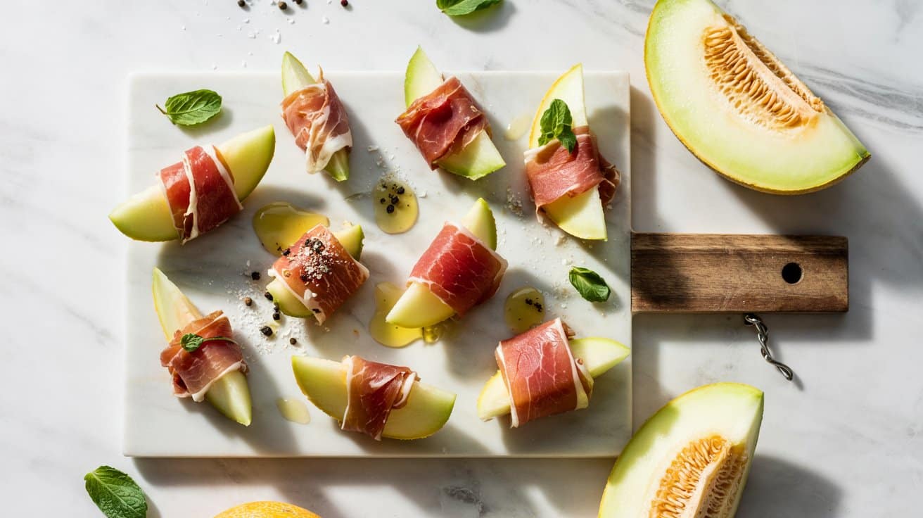 4 prosciutto wrapped melon bites a brigh WJr087dDSr2Wyg1a5OGQcA drV6bYJvScq Ip LAjdw