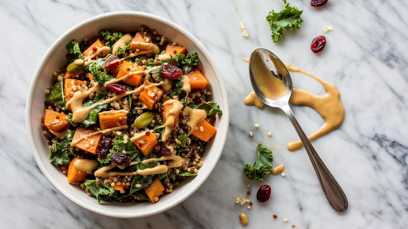 4 roasted sweet potato and quinoa salad CEmyEo2GR0aY3VAVPI5p0w YY meEkqSziUmwx9A2MP3g