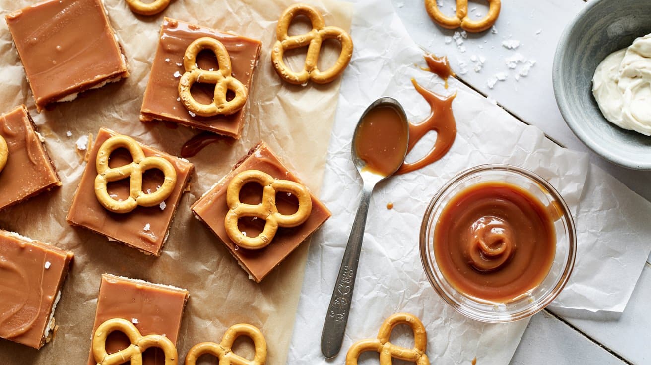 4 salted caramel pretzel no bake bars a 1EIdGPZhT66eoGr1qPykIA MyS4DfCMSJ6bW wHOp2maw