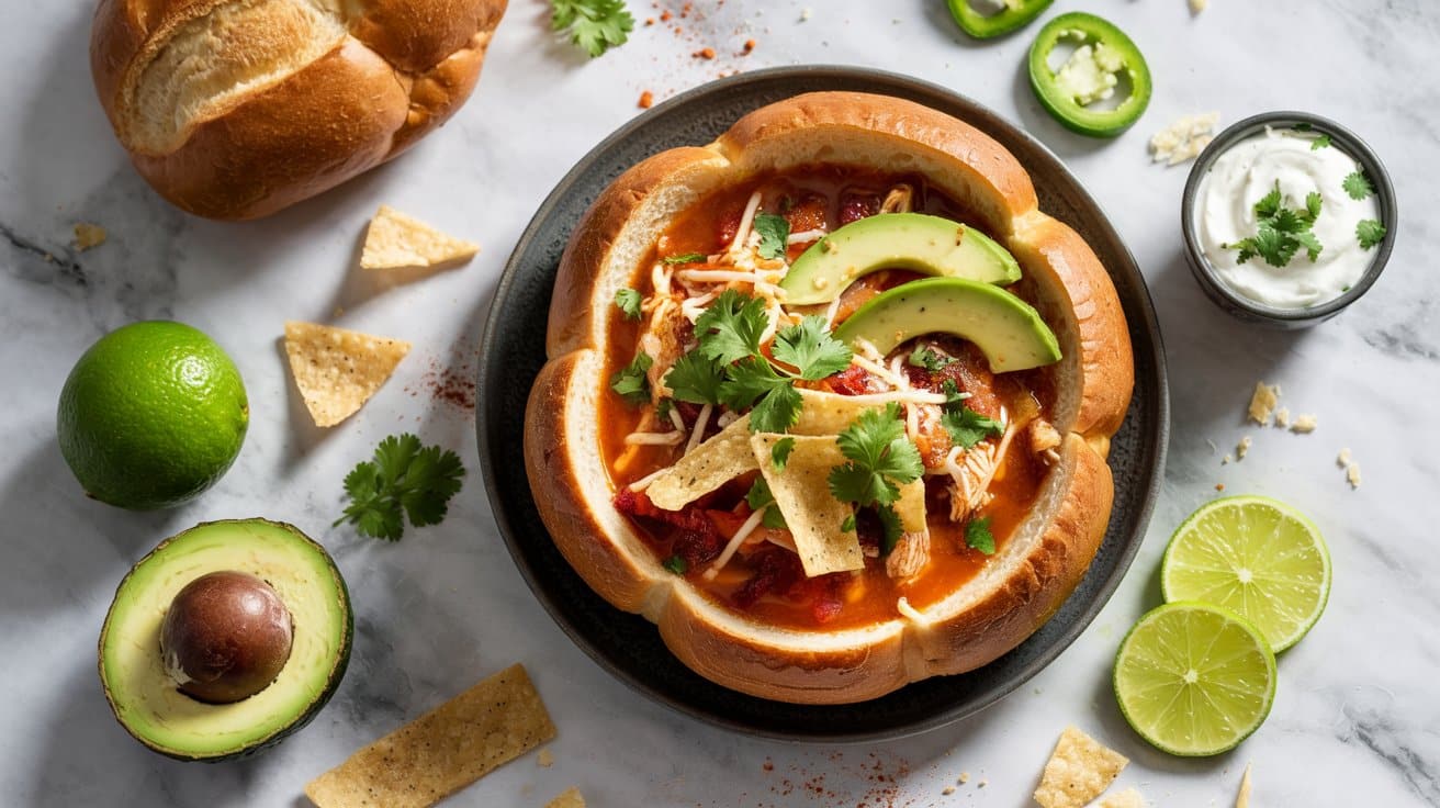 4 spicy chicken tortilla soup in bread b qSVBlKj9Ra 4l8AGIkFDw 5IpWT87xQkutbYPOzqdWNQ