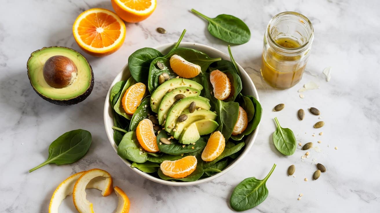 4 spinach avocado salad with citrus dres si1JbKbkQR Vhqf4hyofOw HYcuZi63T0SqPFrnXtsD2Q
