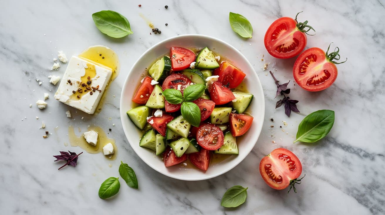 5 cucumber tomato feta salad a bright to KFw1i9X9QJWSP8pyJsnV2A 5E7UwpM SieKb aIKYzk0A