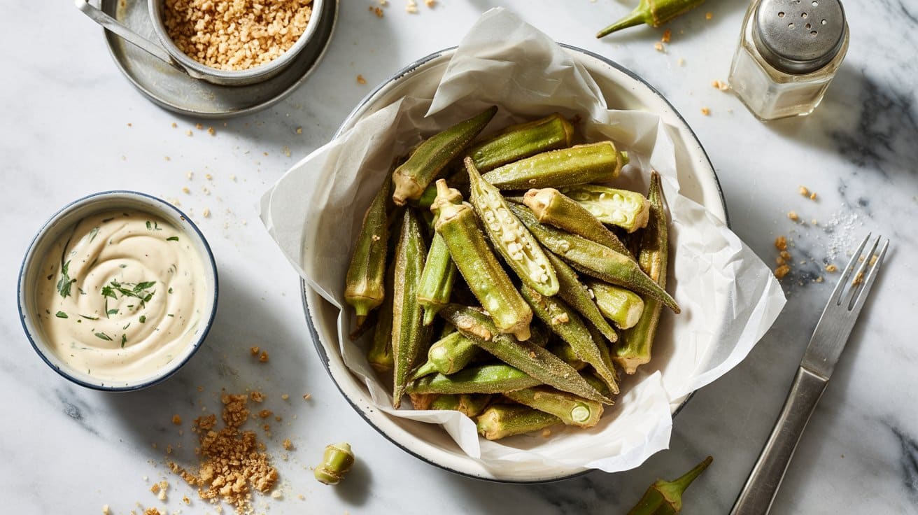 5 fried okra a bright top down food phot I5fkhSXvRDyBTUiDePuZKw bBMqWzYcRoypN9zIxNwmqQ