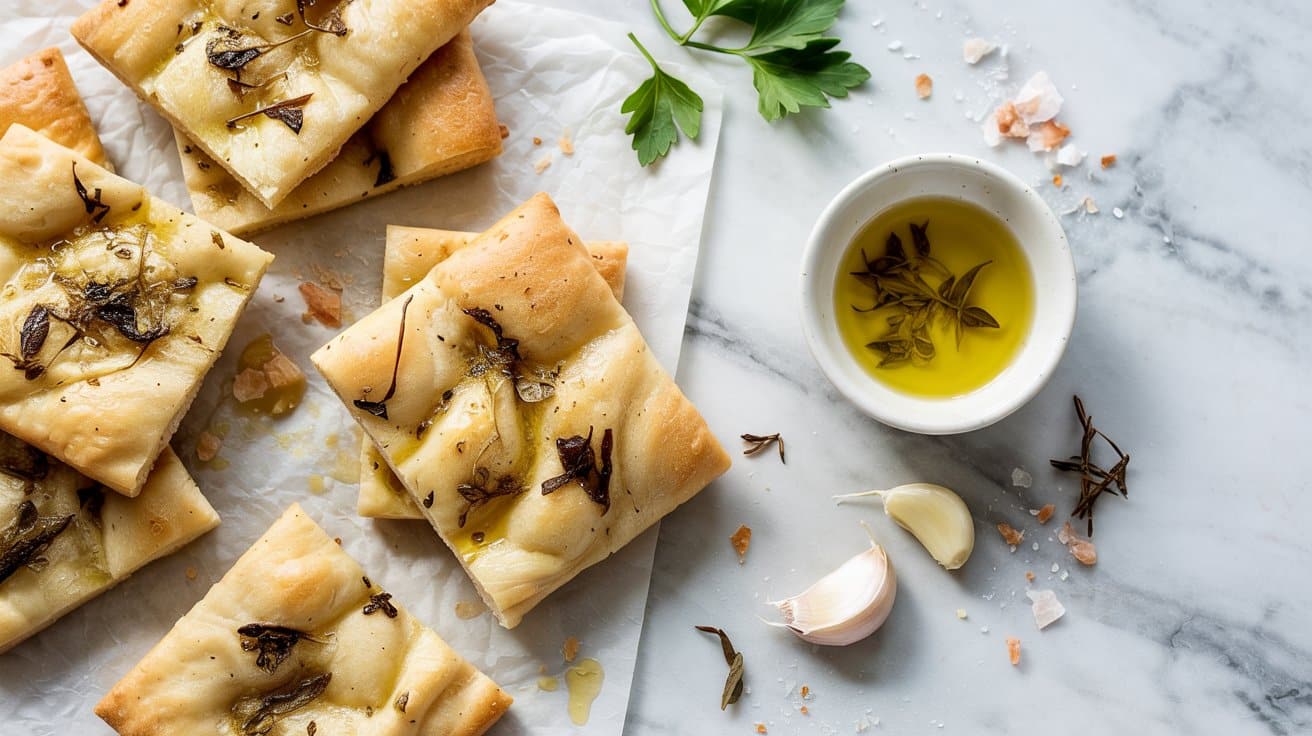 5 garlic and herb olive oil flatbread a OzxRb4C8S1WdXUxvAQsNaQ kmk3XAwzTSqhqUZ4EBHPFg