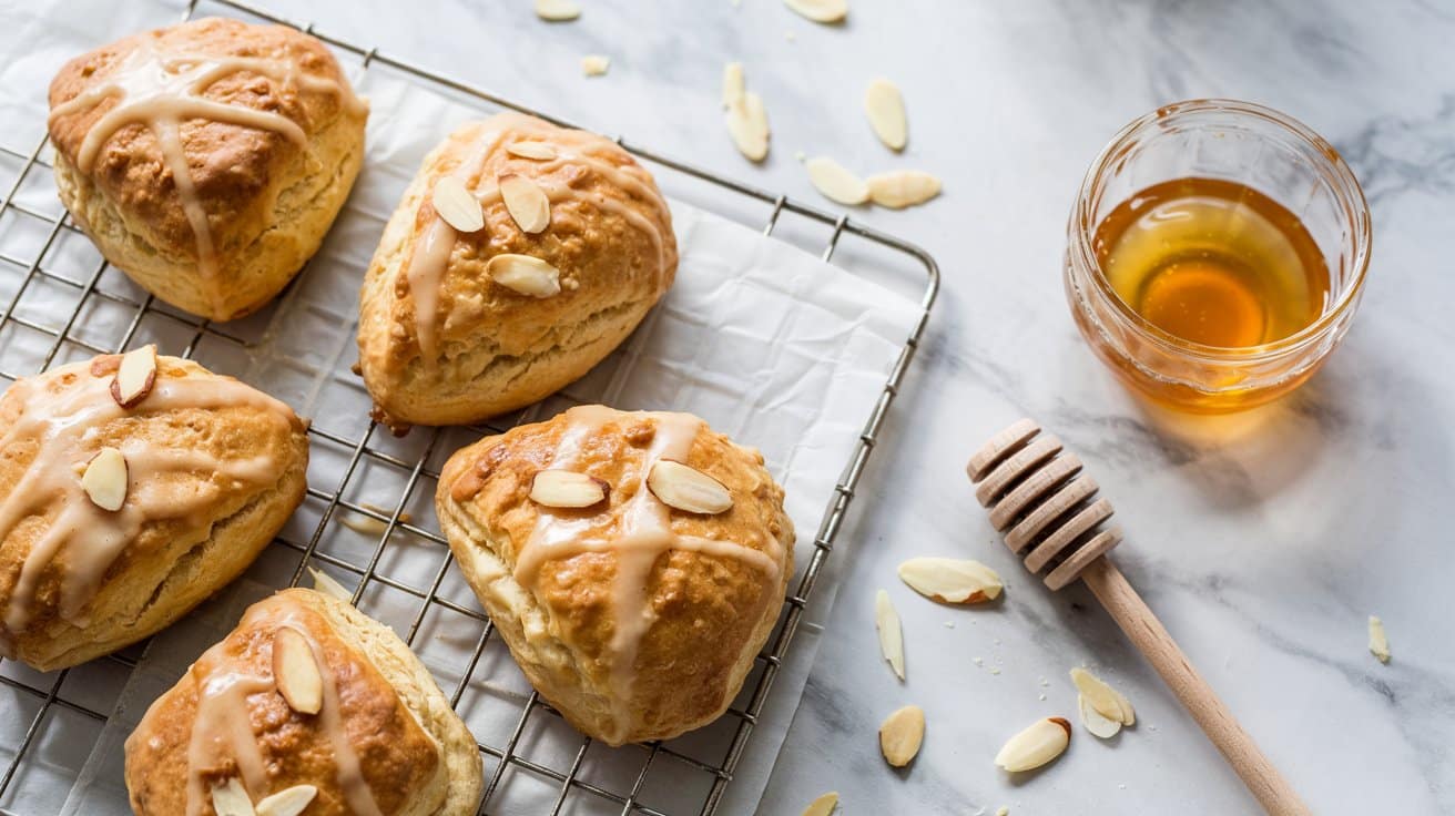 5 honey almond scones a bright top down DSx1fUC TyuBrZhBtfj6ZQ JLQfVhwSQa OiA1zZEOkzg