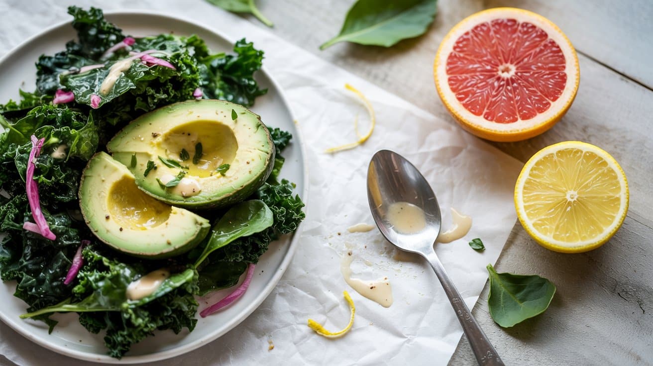 5 kale avocado salad with citrus vinaigr HQt5VH Tqql9kdOcQpnDA l1mn2fm1RWmWENknM9Thhw